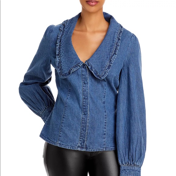 Bardot Chambray Top - Picture 1 of 2